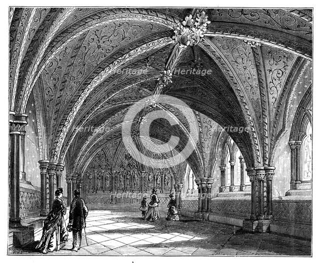 St Stephen's Crypt, Westminster Palace, London, c1888. Artist: Unknown