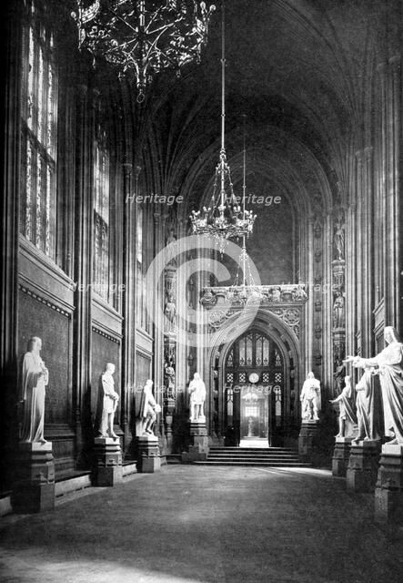 St Stephen's Hall, Palace of Westminster, London, c1905. Artist: Unknown