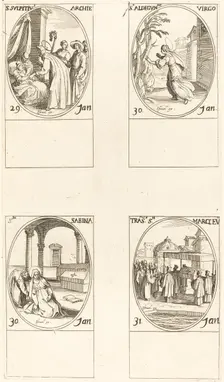 St. Sulpicius; St. Aldegondes; St. Sabina; The Calling of St. Mark. Creator: Jacques Callot
