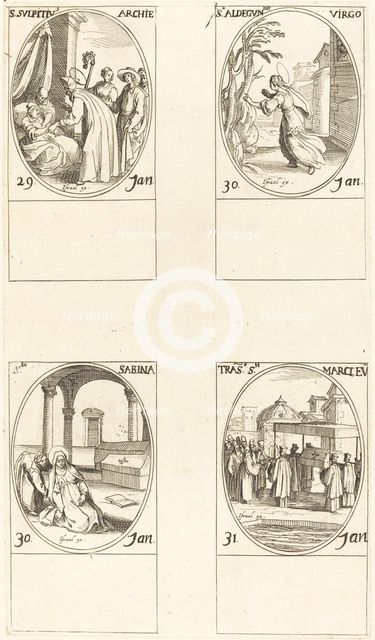 St. Sulpicius; St. Aldegondes; St. Sabina; The Calling of St. Mark. Creator: Jacques Callot.