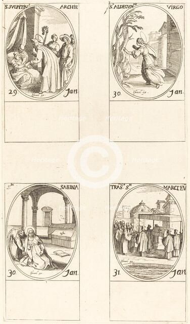 St. Sulpicius; St. Aldegondes; St. Sabina; The Calling of St. Mark. Creator: Jacques Callot.