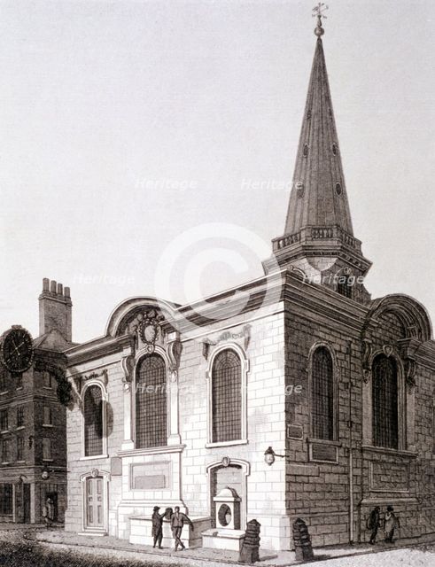 St Swithin London Stone, London, 1812. Artist: Joseph Skelton