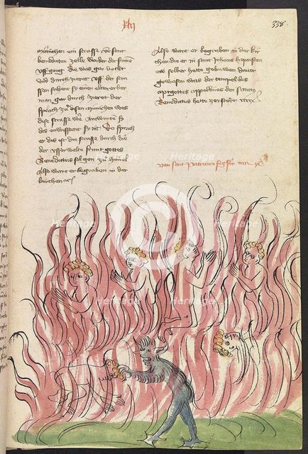 St Patrick's Purgatory. From the Alsacian Legenda Aurea, 1418-1419.