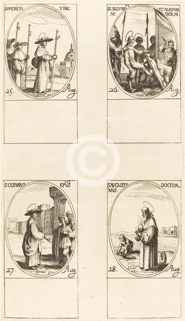 St. Patricia; Sts. Secundus and Alexander; St. Cesarius; St. Augustin. Creator: Jacques Callot.