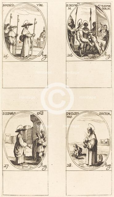 St. Patricia; Sts. Secundus and Alexander; St. Cesarius; St. Augustin. Creator: Jacques Callot.