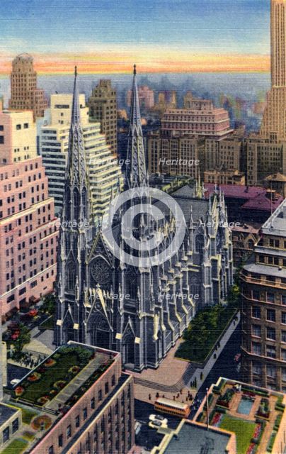 St Patrick's Cathedral, New York City, New York, USA, 1951. Artist: Unknown