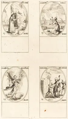 St. Patrick; St. Gertrude; St. Gabriel, Archangel; St. Edward. Creator: Jacques Callot