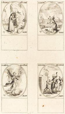 St. Patrick; St. Gertrude; St. Gabriel, Archangel; St. Edward. Creator: Jacques Callot
