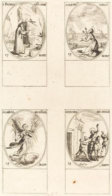 St. Patrick; St. Gertrude; St. Gabriel, Archangel; St. Edward. Creator: Jacques Callot