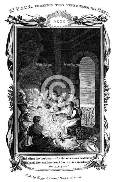 St Paul the Apostle shaking the viper from his hand, c1808. Artist: Unknown