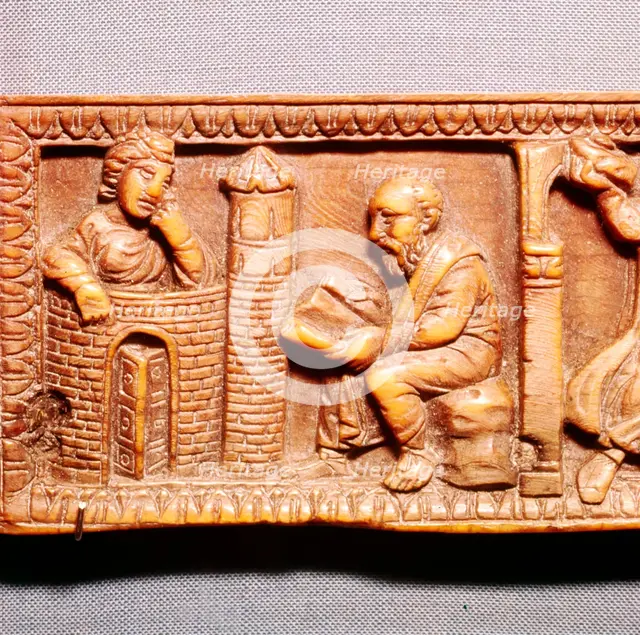 St Paul Conversing with Thecla, Ivory Panel from Casket  Rome, late 4th century. Artist: Unknown.