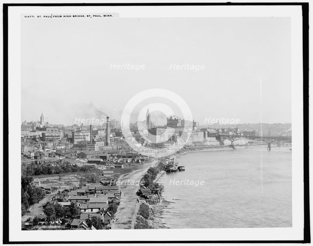 St. Paul from High Bridge, St. Paul, Minn., c1902. Creator: William H. Jackson.