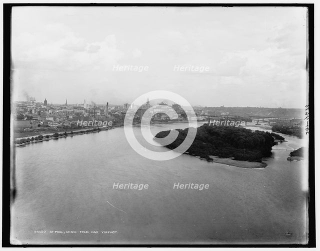 St. Paul, Minn. from high viaduct, between 1880 and 1899. Creator: Unknown.
