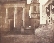 St. Paul's Cathedral, Valetta, Malta, with Bell Tower, 1846. Creator: Reverend Calvert Richard Jones