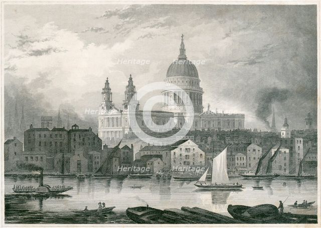 St Paul's Cathedral, City of London, 1850. Artist: Unknown.