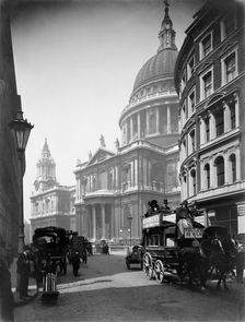 St Paul's Cathedral from Cannon Street, City of London, 1905. Artist: Campbell's Press Studios Limited