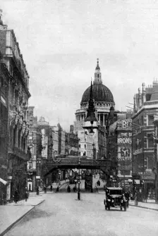 St Paul's Cathedral from Fleet Street on a Sunday, London, c1930s