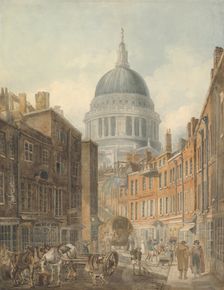 St. Paul's Cathedral from St. Martin's-le-Grand, ca. 1795. Creator: Thomas Girtin