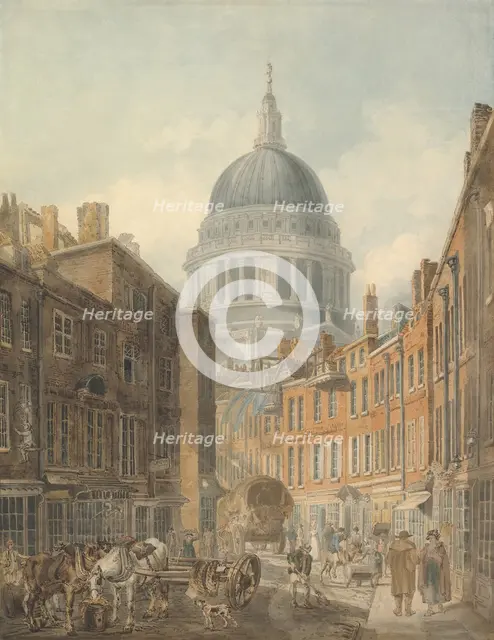 St. Paul's Cathedral from St. Martin's-le-Grand, ca. 1795. Creator: Thomas Girtin.