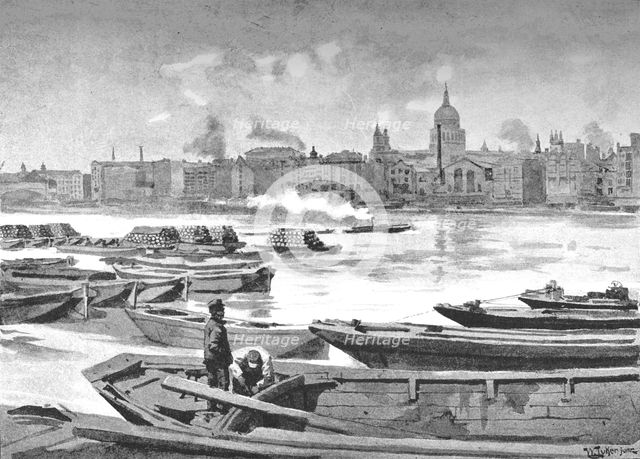 'St. Paul's Cathedral from the South Bank of the River', 1891. Creator: William Luker.