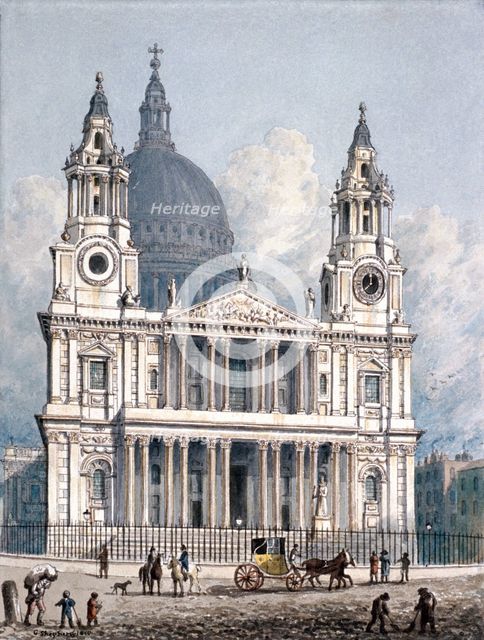 St Paul's Cathedral, London, 1810. Artist: George Shepherd