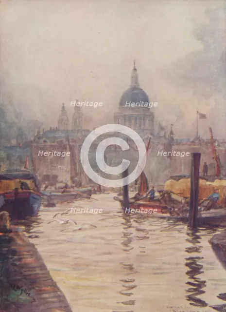 'St. Paul's Cathedral, London', 1910. Artist: William Lionel Wyllie.