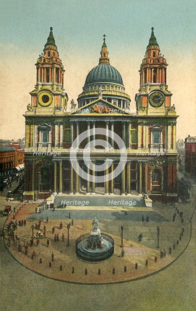 St. Paul's Cathedral, London, c1910.  Creator: Unknown.