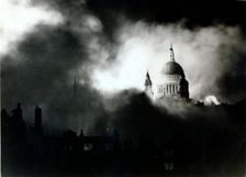 St Paul's Cathedral, London, during the Blitz, World War II, 29 December 1940. Creator: Unknown
