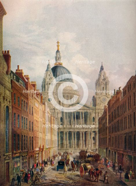 'St Paul's Cathedral, Looking Up Ludgate Hill', London, 1925. Artist: Lloyd Brothers.