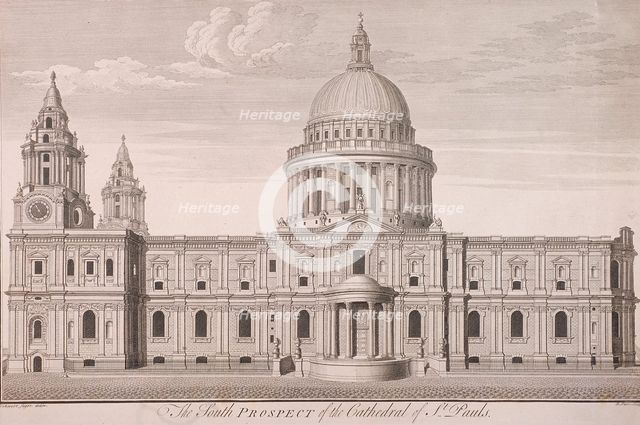 St Paul's Cathedral (new) exterior, c1750. Artist: Nathaniel Parr
