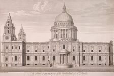 St Paul's Cathedral (new) exterior, c1750. Artist: Nathaniel Parr