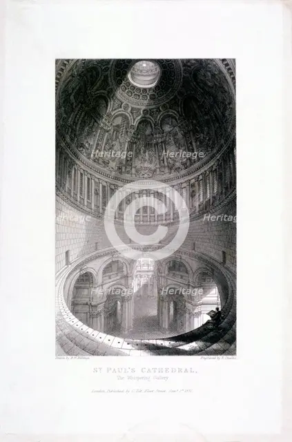 St Paul's Cathedral (new) interior, London, 1837. Artist: E Challis