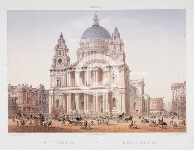 St Paul's Cathedral (new), London, c1855. Artist: Charles Riviere