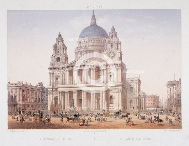 St Paul's Cathedral (new), London, c1855. Artist: Charles Riviere