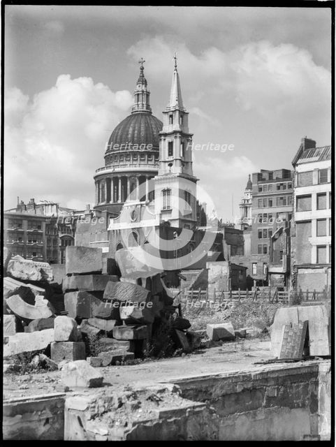 St Paul's Cathedral, St Paul's Churchyard, City of London, City of London, GLA, 1941-1945. Creator: Charles William  Prickett.