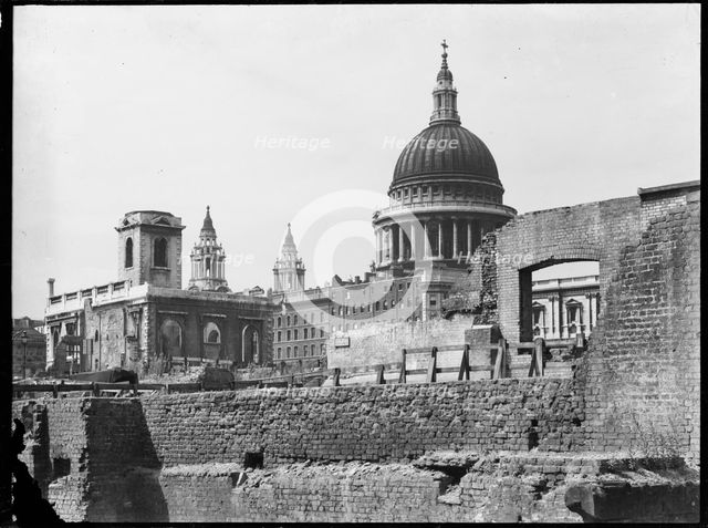 St Paul's Cathedral, St Paul's Churchyard, City of London, City of London, GLA, 1941-1945. Creator: Charles William  Prickett.