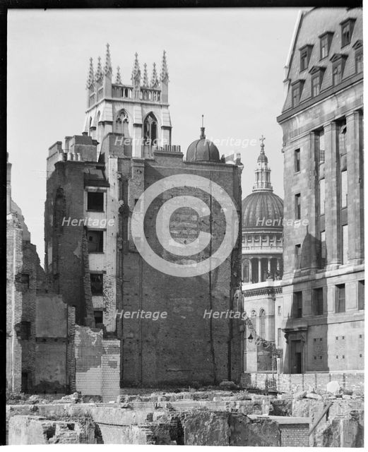 St Paul's Cathedral, St Paul's Churchyard, City of London, City of London, GLA, 1941-1945. Creator: Charles William  Prickett.