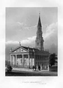 St Paul's Chapel, Broadway, New York, 1855
