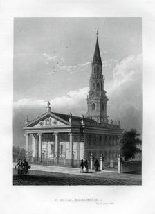 St Paul's Chapel, Broadway, New York, 1855
