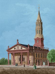 St Paul's Chapel in Manhattan, New York, 1837, (1850). Creator: Jules Louis Arnout