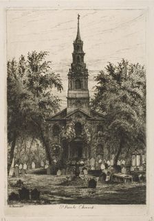 St. Paul's Chapel, New York (from Scenes of Old New York), 1877. Creator: Henry Farrer