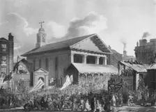St Paul's Church, Covent Garden Market, during the Westminster election in 1808 (1911). Artist: Augustus Charles Pugin