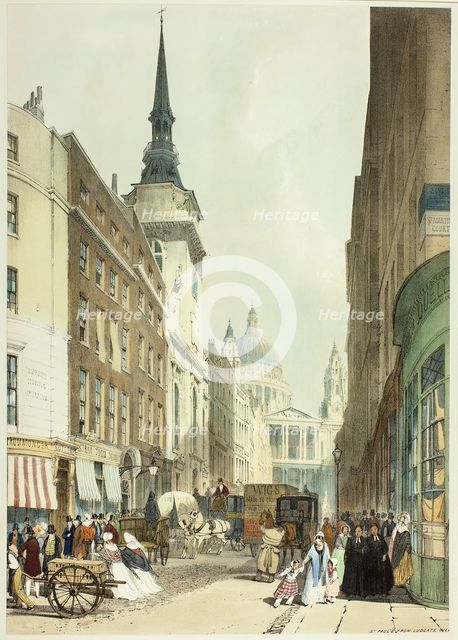 St. Paul's from Ludgate Hill, plate 24 from Original Views of London as It Is, 1842. Creator: Thomas Shotter Boys.