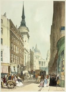 St. Paul's from Ludgate Hill, plate 24 from Original Views of London as It Is, 1842. Creator: Thomas Shotter Boys
