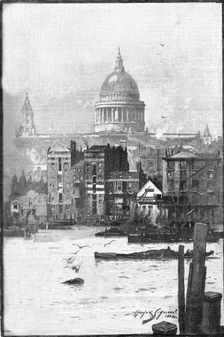St Paul's from the River 1886. Creator: Unknown