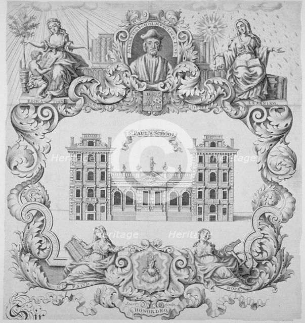St Paul's School, City of London, 1700. Artist: John Sturt