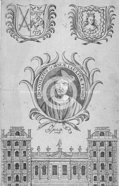 St Paul's School, City of London, 1750. Artist: Sutton Nicholls