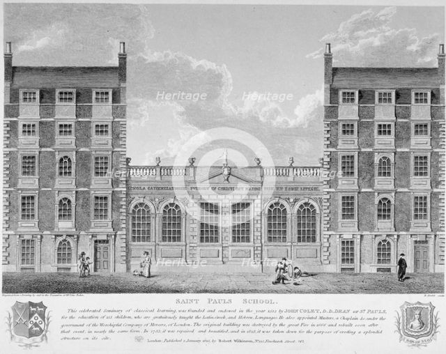 St Paul's School, City of London, 1825. Artist: Bartholomew Howlett