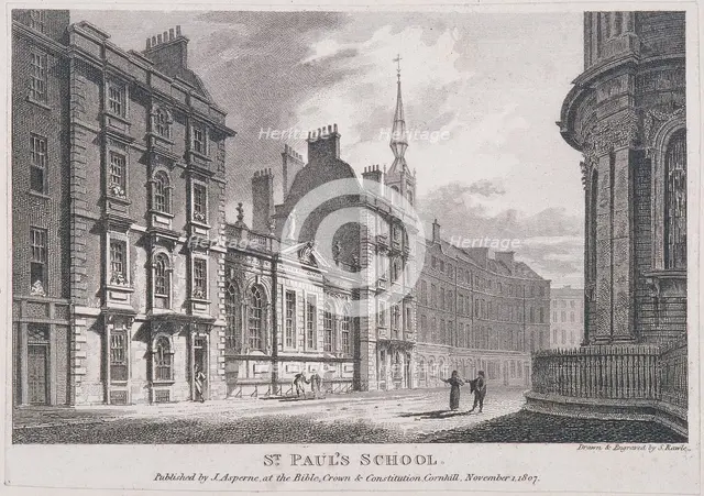 St Paul's School, London, 1807. Artist: Samuel Rawle