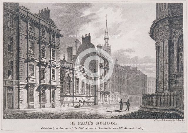 St Paul's School, London, 1807. Artist: Samuel Rawle